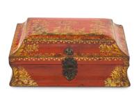 A French Chinoiserie Decorated Box and a Decoupaged Box