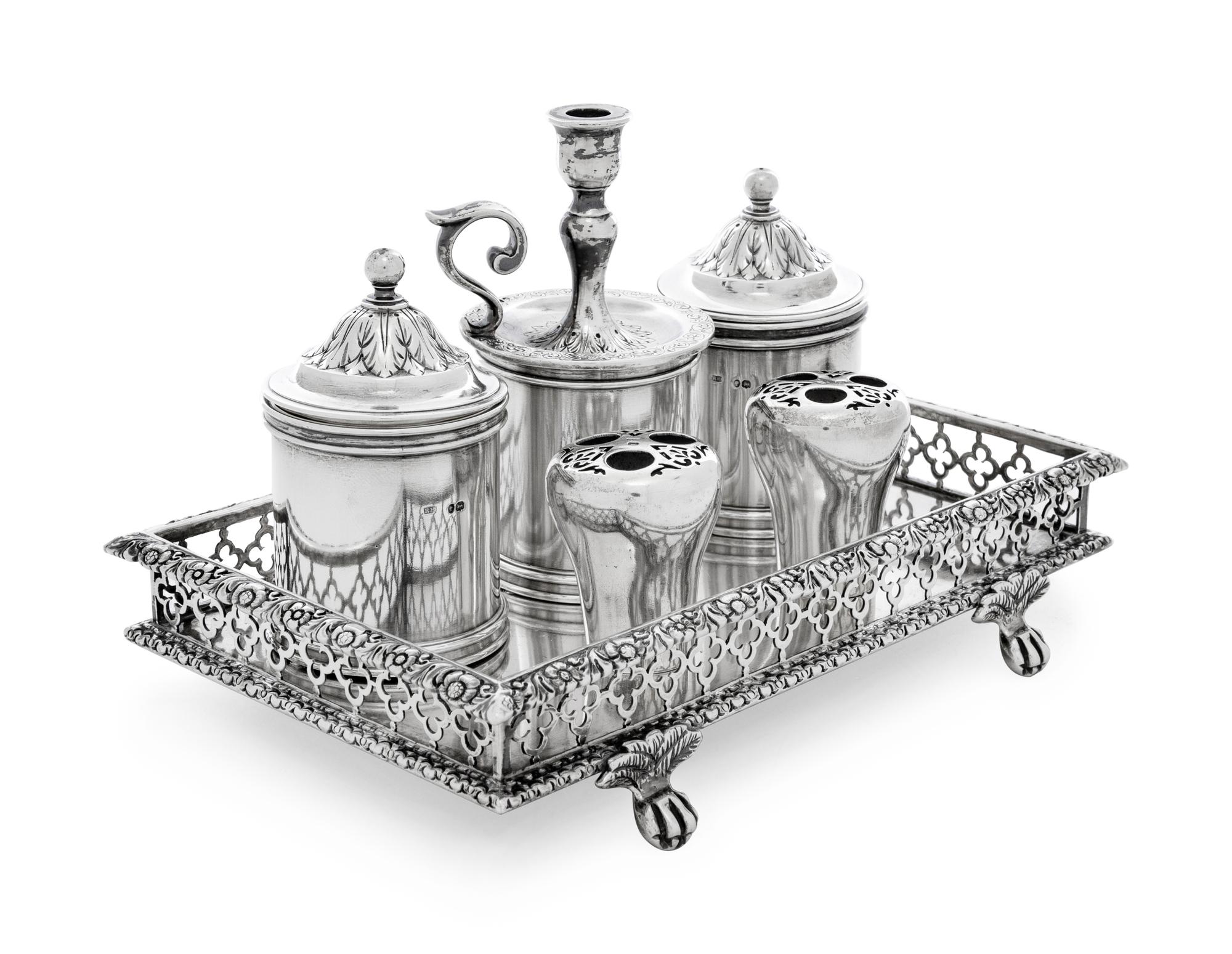 A Victorian Silver Standish
