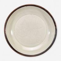 A small Chinese Dingyao incised "Lotus" dish 定窑刻划莲花小盘 Song Dynasty ?