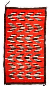 Group of Two Navajo Weavings Central Diamond