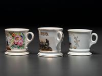 Three Railroad Worker's Porcelain Occupational Shaving Mugs