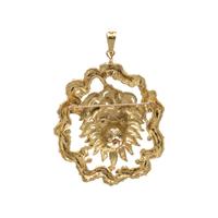 YELLOW GOLD, DIAMOND AND GEMSTONE LION PENDANT/BROOCH