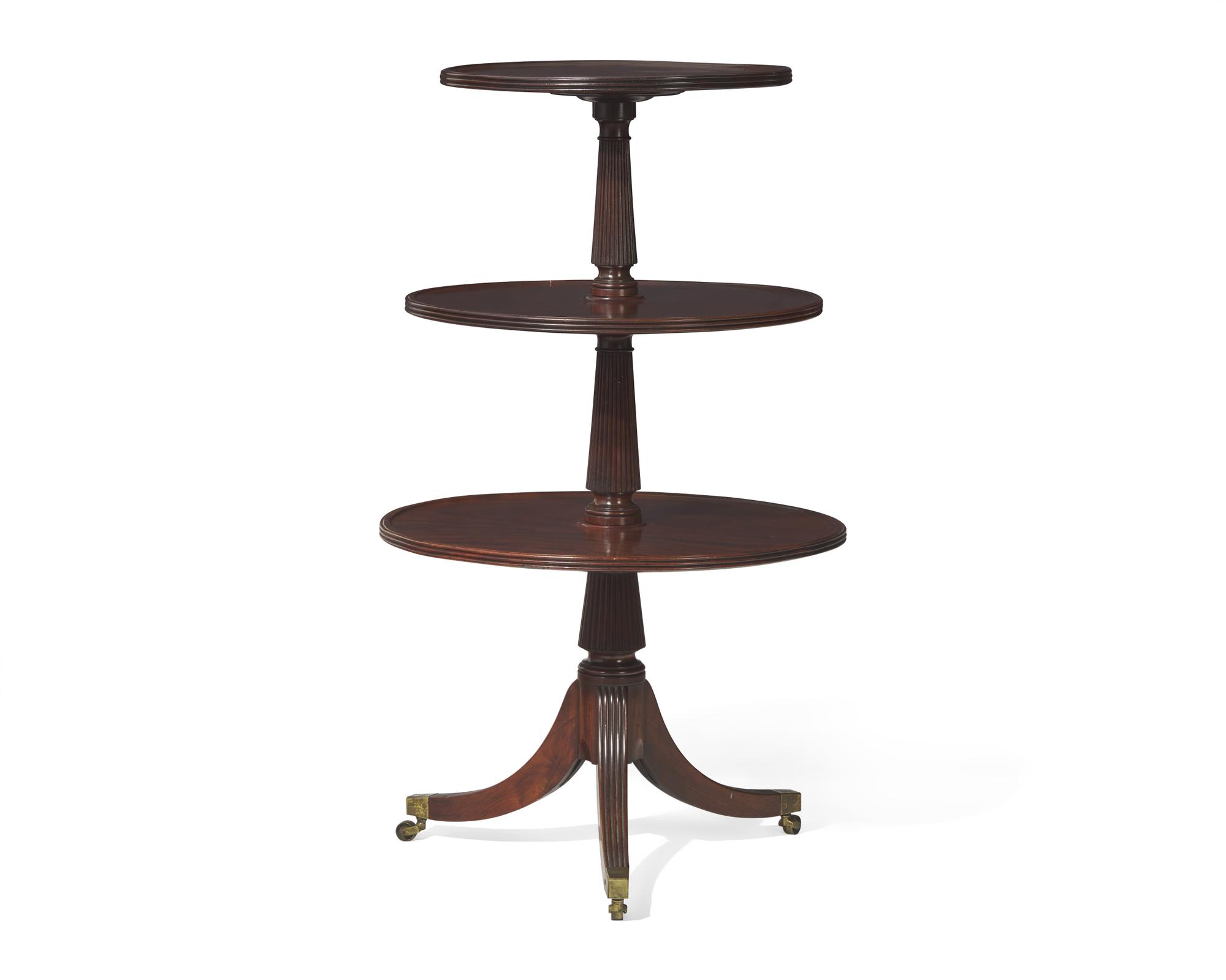 A Fine Regency Carved Mahogany Dumbwaiter, Circa 1820