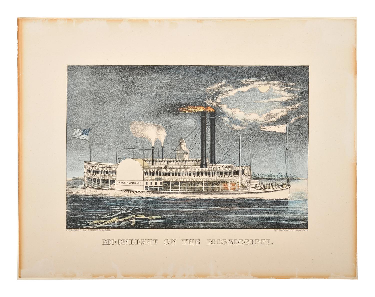 [MISSISSIPPI RIVER NIGHT SCENES] -- CURRIER and IVES, publishers