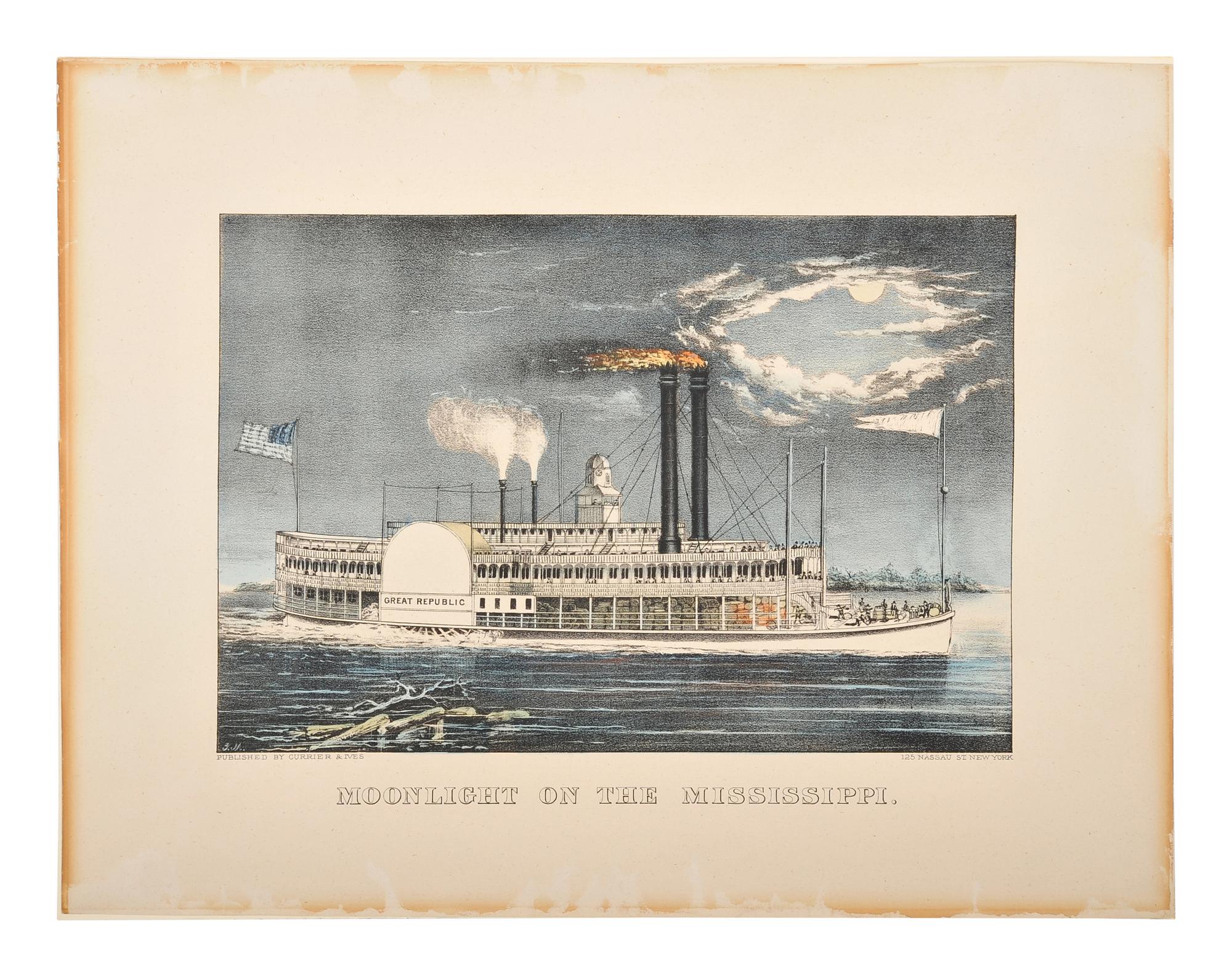 [MISSISSIPPI RIVER NIGHT SCENES] -- CURRIER and IVES, publishers