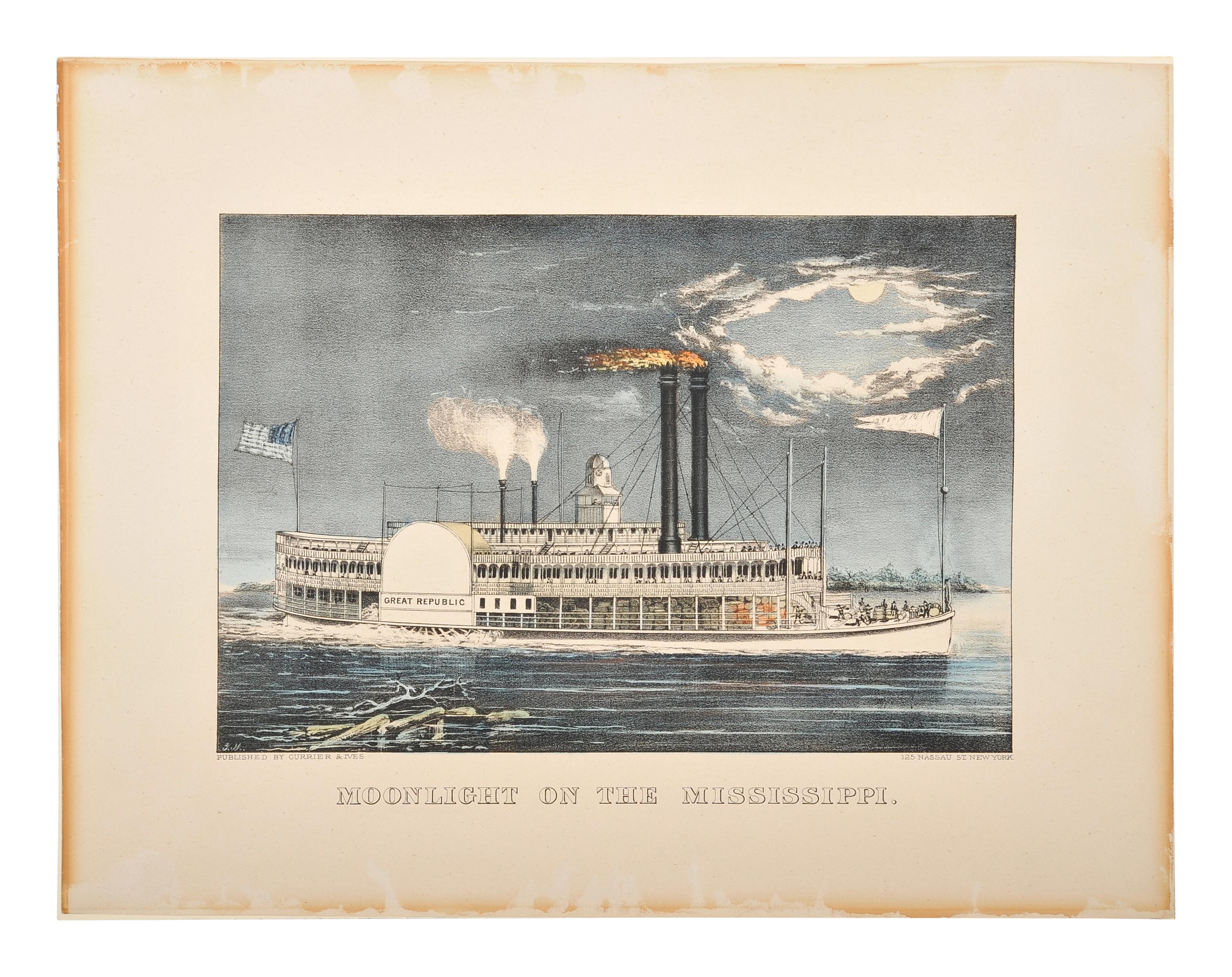 [MISSISSIPPI RIVER NIGHT SCENES] -- CURRIER and IVES, publishers