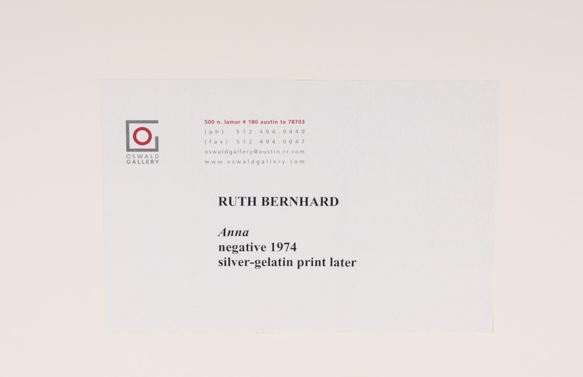 Anna , 1974; printed later