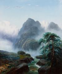 Edwin A. Penley, (British, 1826-1893), Mountain Landscape