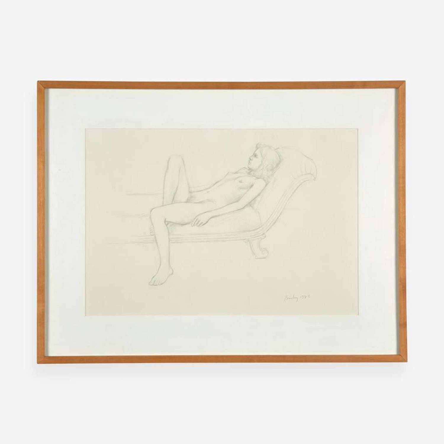 William H. Bailey (American, 1930-2020) Untitled (Reclining Figure on Chaise Lounge)