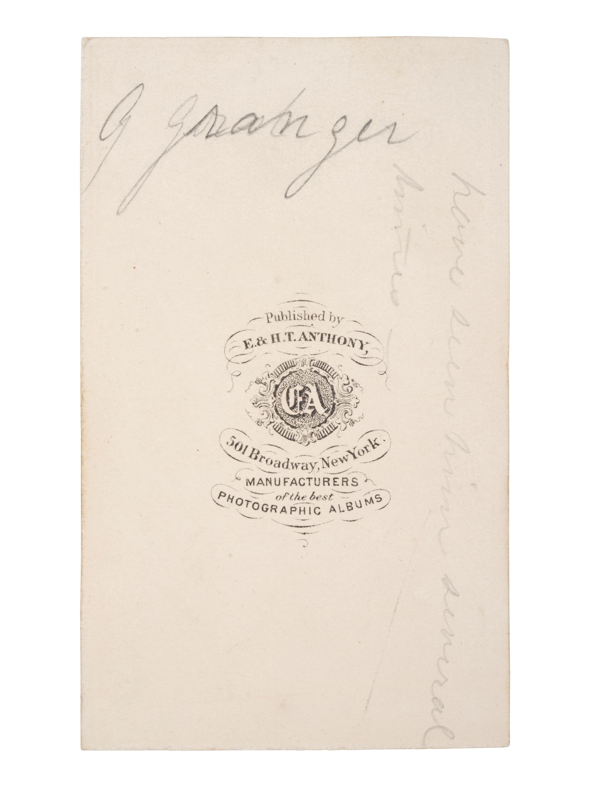 [CIVIL WAR]. [BRADY, Mathew (1822-1896), photographer]. CDV of Gordon Granger, Union general and father of the Juneteenth celebration. New York: E. & H.T. Anthony.