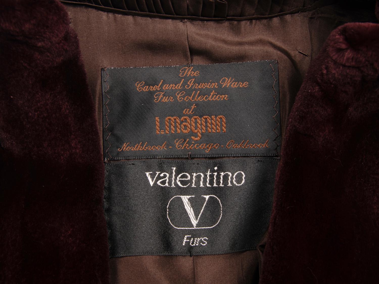Valentino Burgundy Sheared Mink Coat