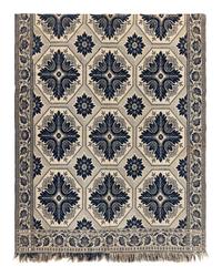 Two Jacquard Woven Cotton and Wool Coverlets