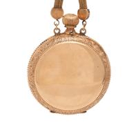 ELGIN, 14K YELLOW GOLD AND DIAMOND HUNTER CASE POCKET WATCH AND LONGCHAIN