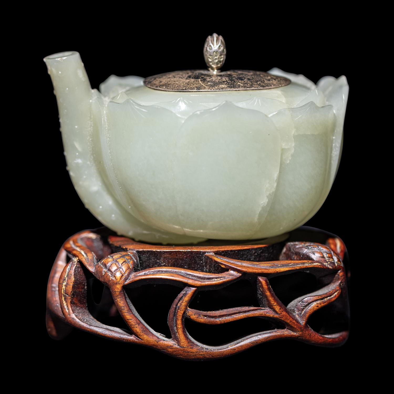 A Chinese Celadon Jade 'Lotus' Water Dropper