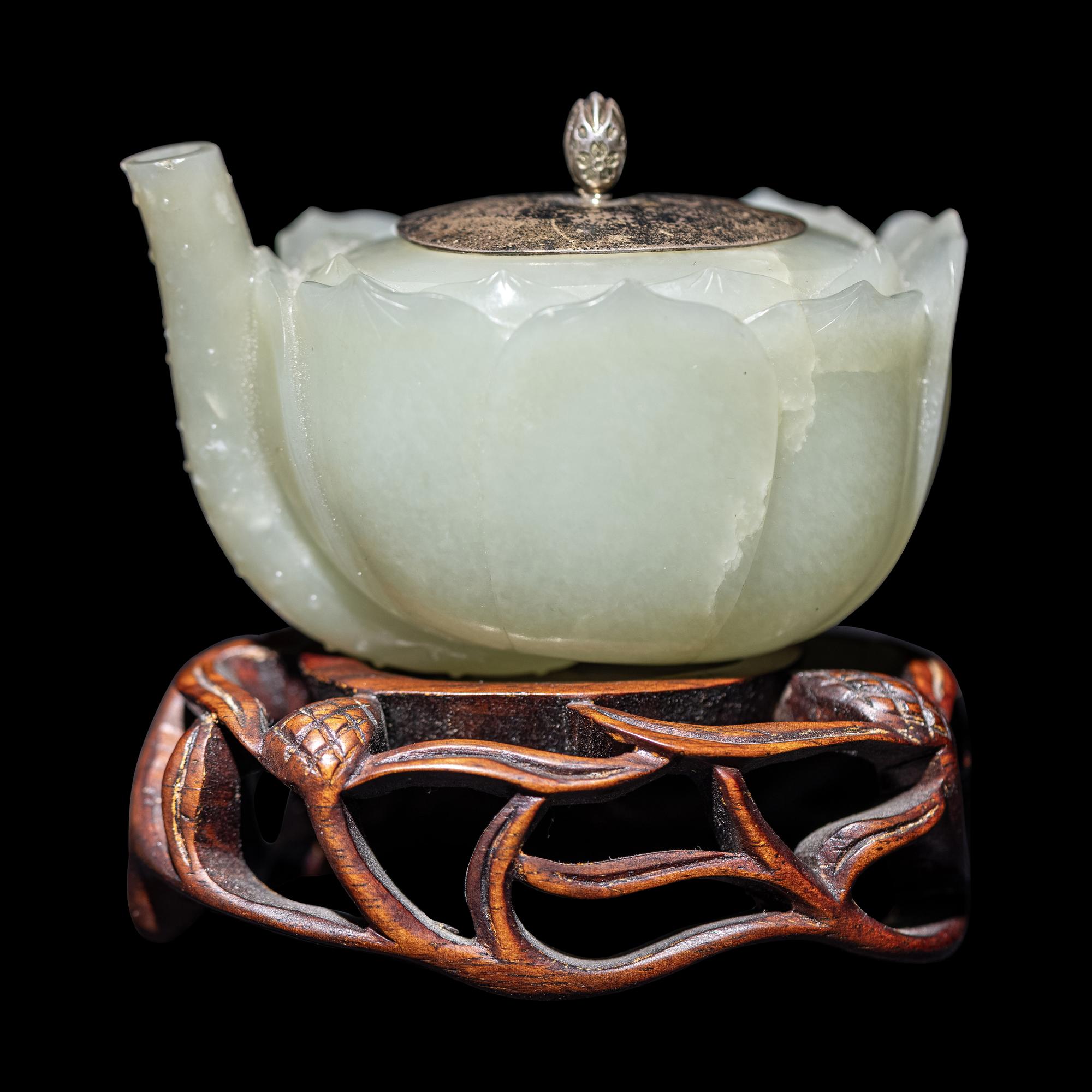 A Chinese Celadon Jade 'Lotus' Water Dropper