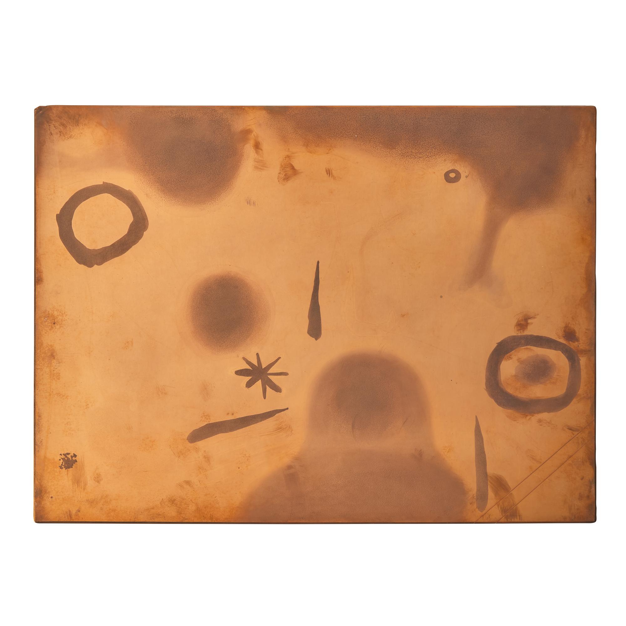 Joan Miró (Spanish, 1893–1983) Three original copper plates for La Main , 1947/1953