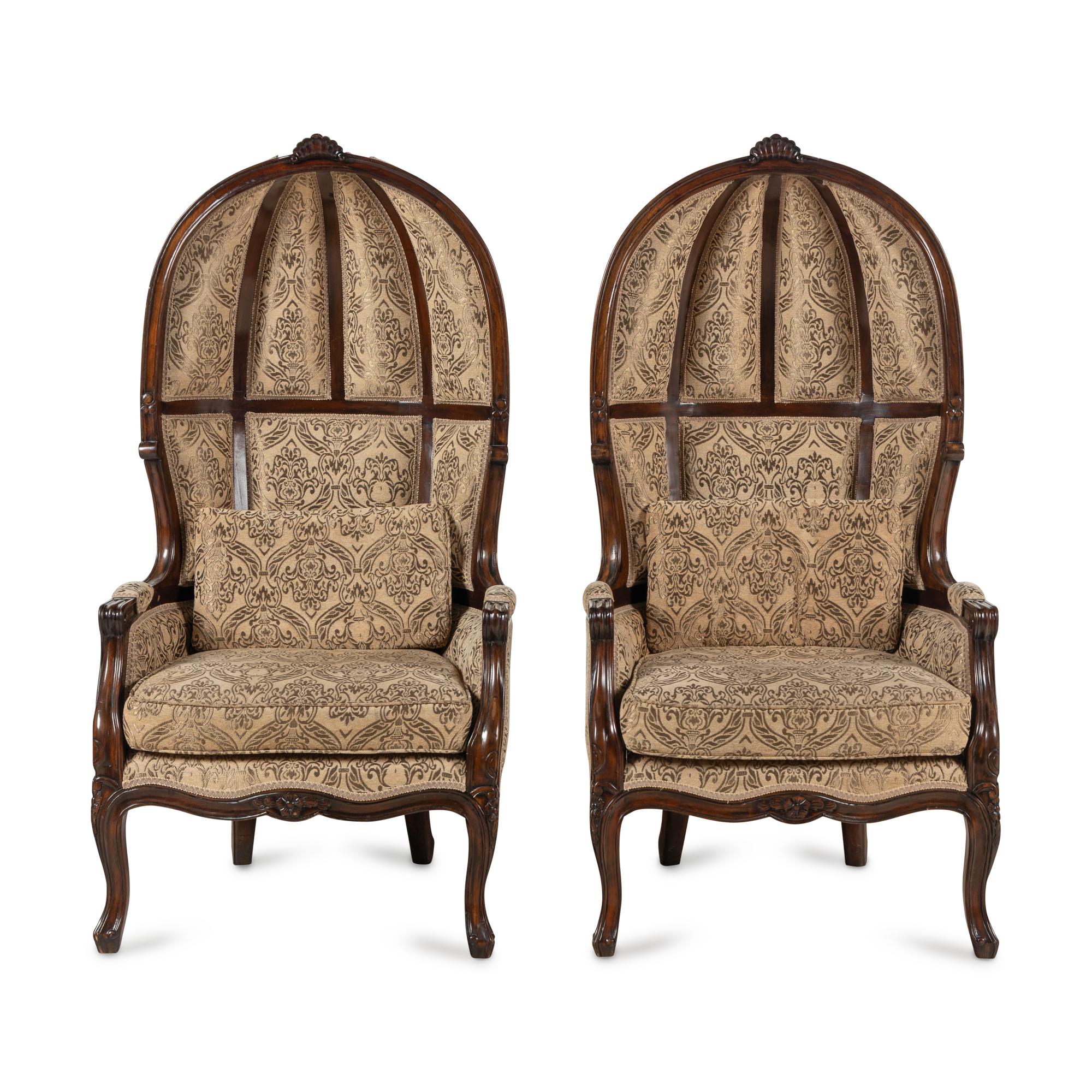 A Pair of Louis XV Style Walnut Guérites