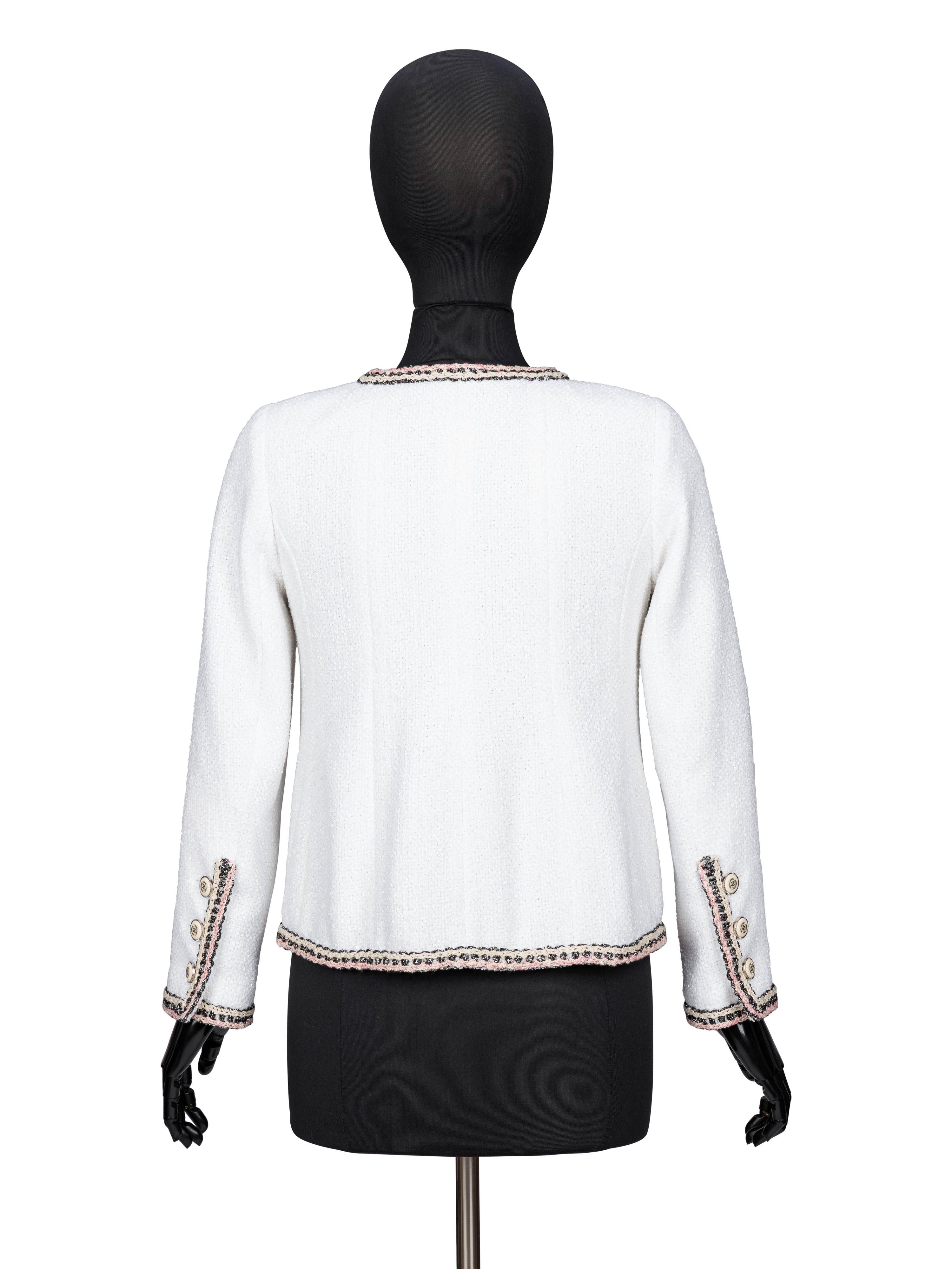 Chanel, White Tweed Cardigan Jacket