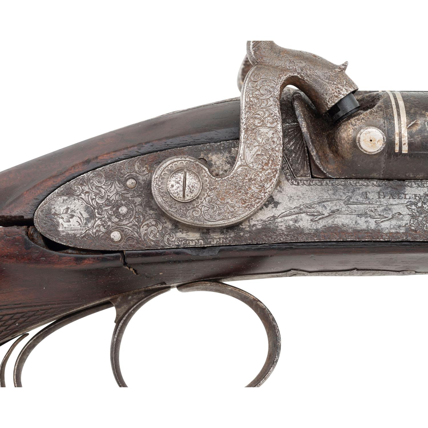 T Bailey New Orleans Retailer Marked Percussion Shotgun Published in Confederate & Southern Agent Marked Shotguns