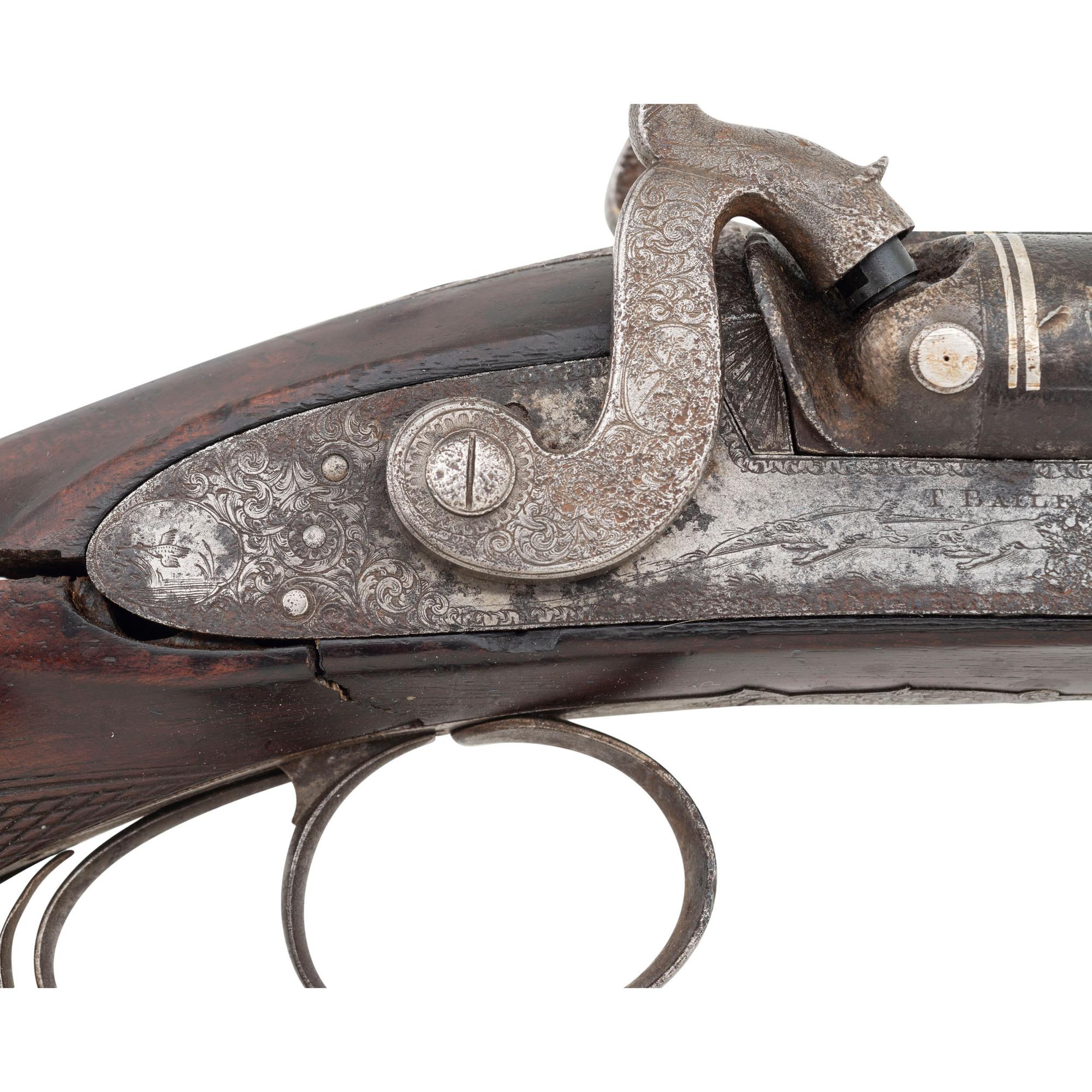 T Bailey New Orleans Retailer Marked Percussion Shotgun Published in Confederate & Southern Agent Marked Shotguns