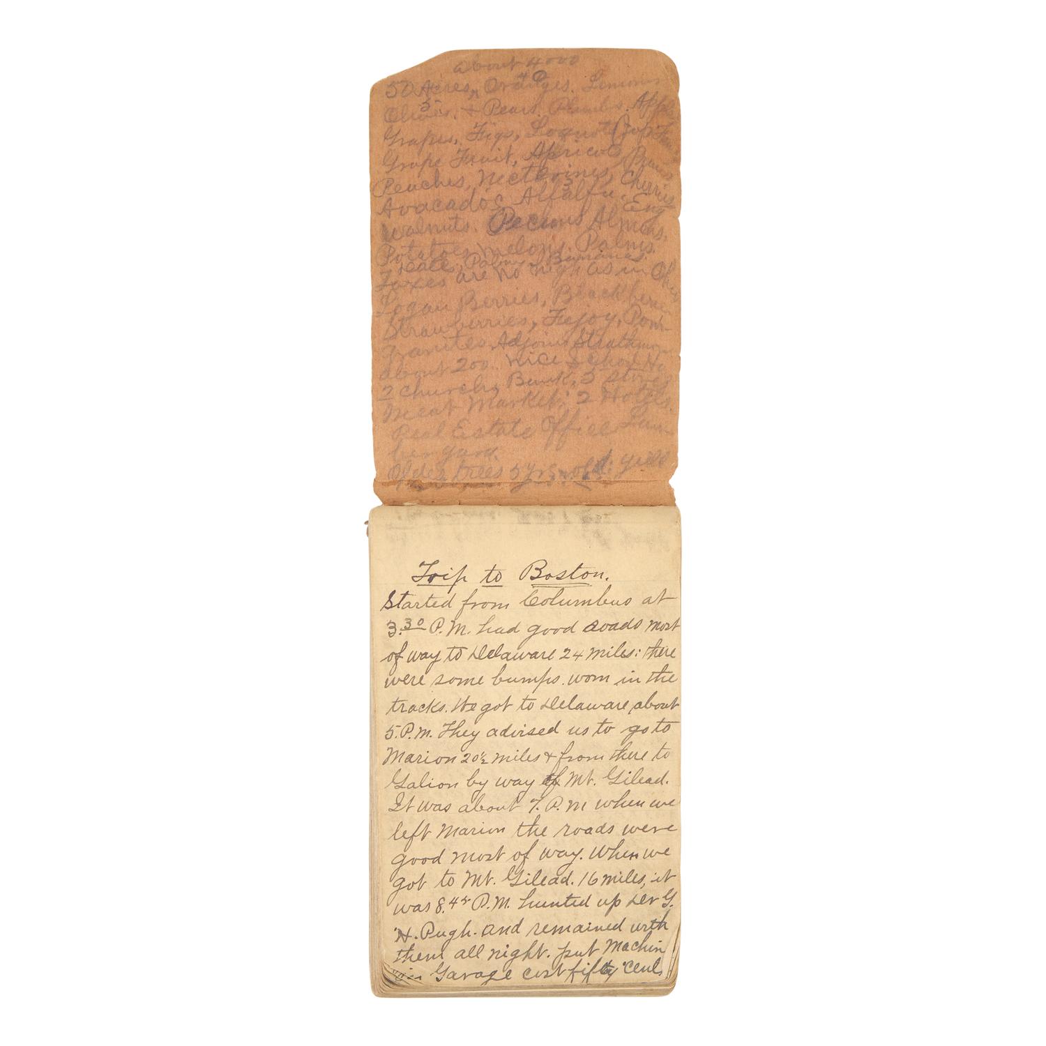 [Americana] Wikoff, William M . Manuscript Diaries of Cross-Country Automobile Trips, ca. 1914-25, with Assorted Ephemera