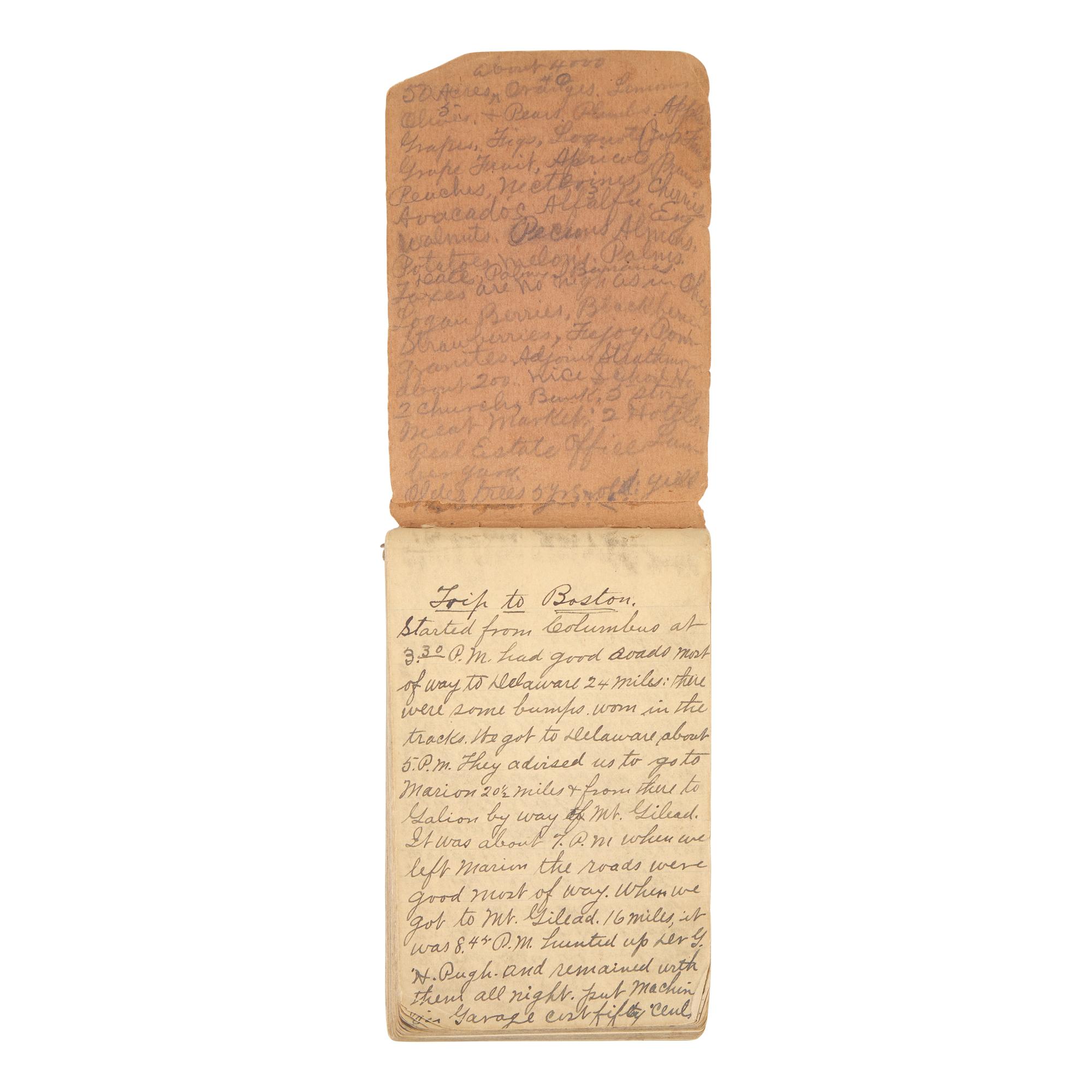 [Americana] Wikoff, William M . Manuscript Diaries of Cross-Country Automobile Trips, ca. 1914-25, with Assorted Ephemera
