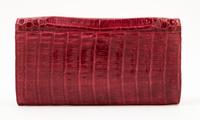 A Nancy Gonzalez Burgundy Columbian Crocodile Clutch, 8.75" x 4.75" x 1.25".