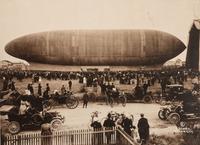 [EARLY PHOTOGRAPHY -- AVIATION]. SMITH, H.B. photographer. Silver gelatin photograph of a Baldwin Type Dirigible. Atlantic City, NJ, [1910].