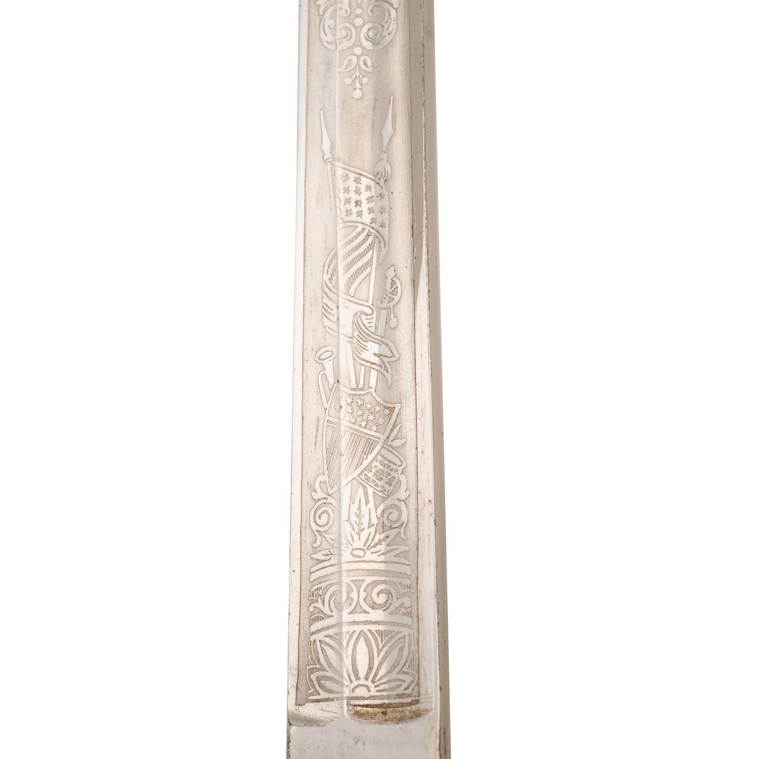 19th Century E.A. Armstrong Mfg. Co. Etched Presentation Sword