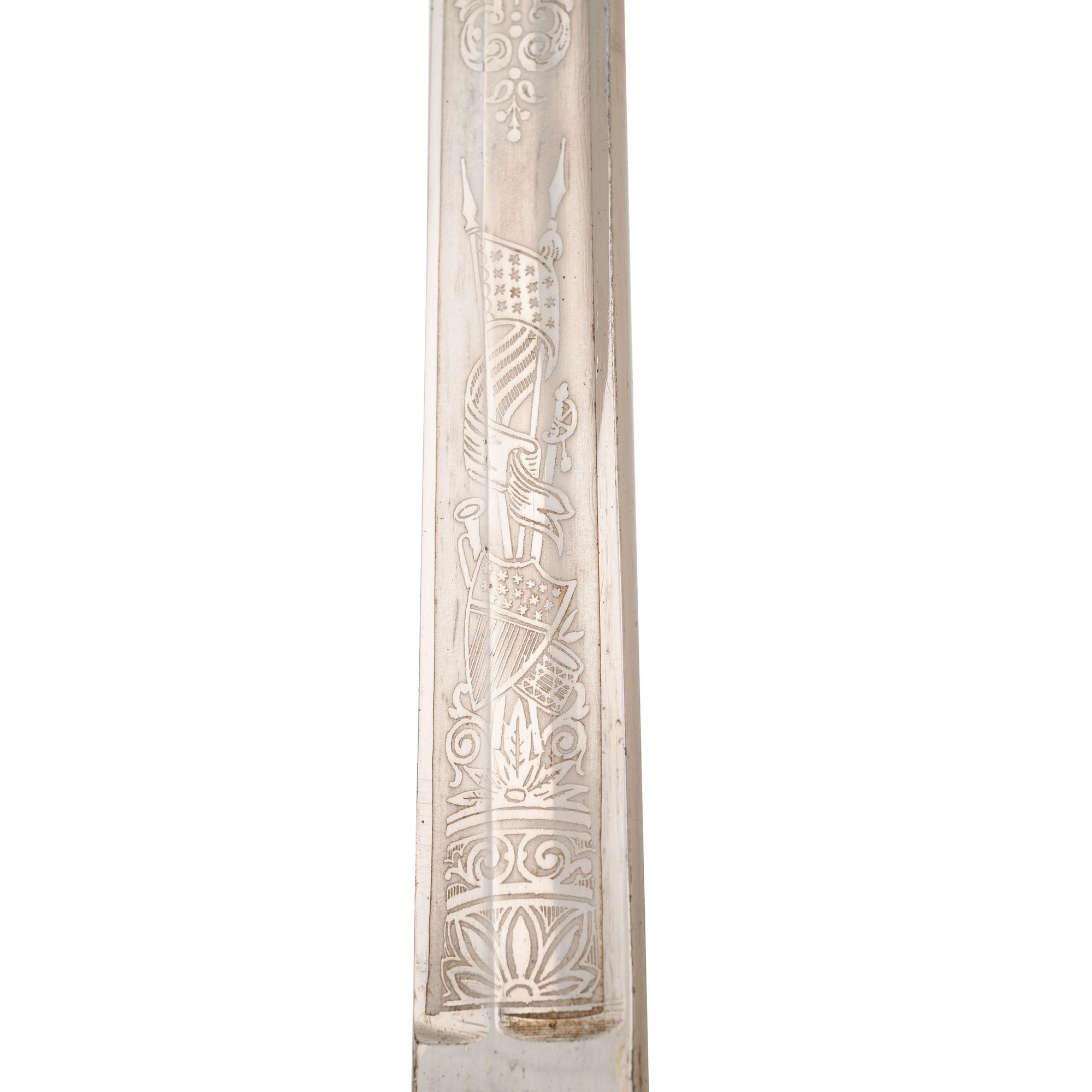 19th Century E.A. Armstrong Mfg. Co. Etched Presentation Sword