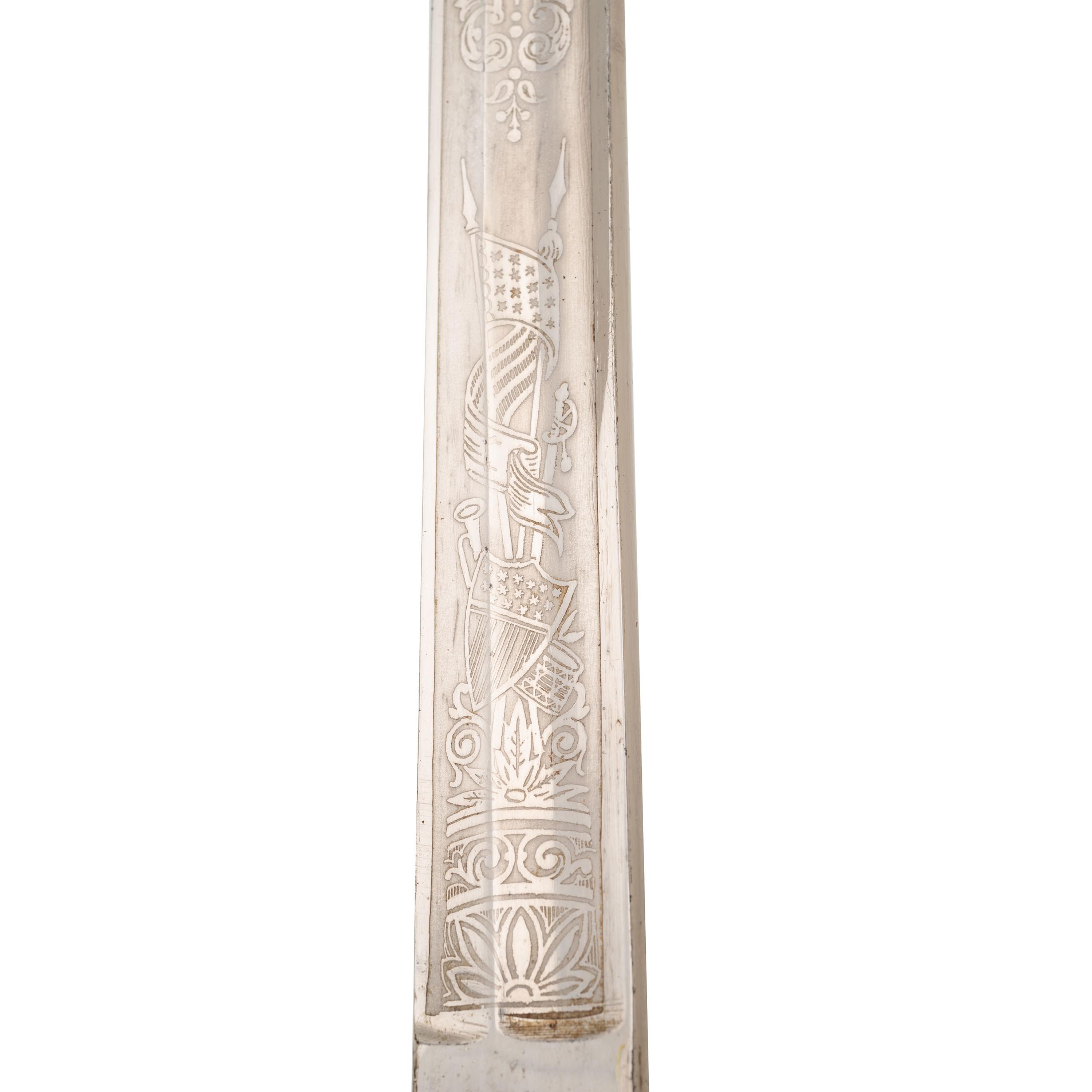 19th Century E.A. Armstrong Mfg. Co. Etched Presentation Sword
