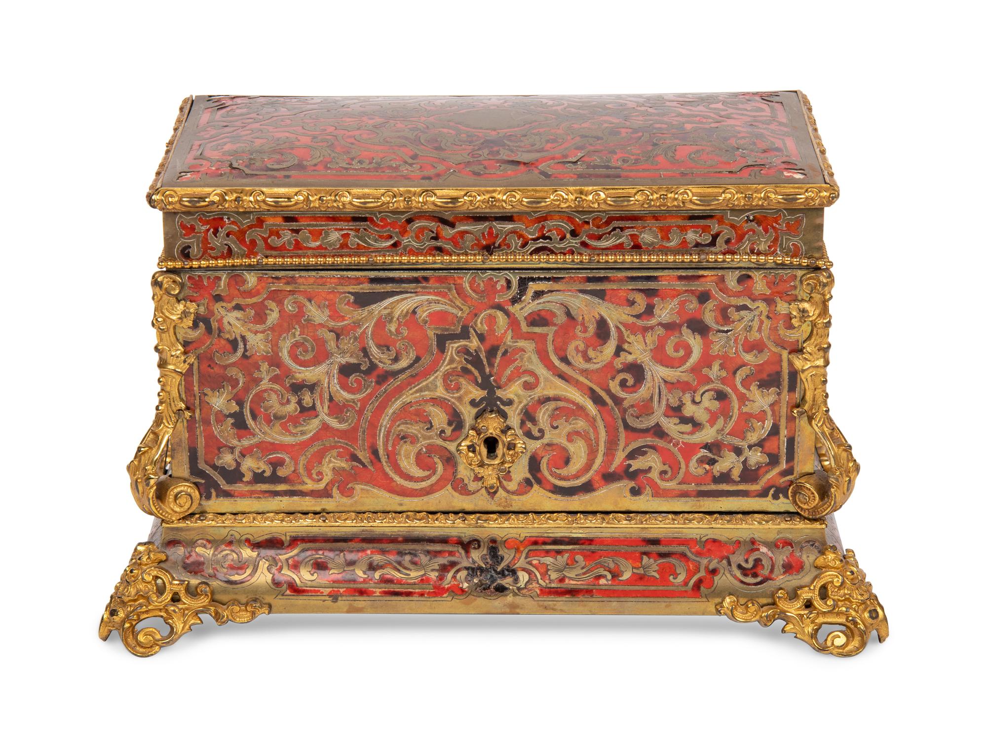 A Napoleon III Gilt Bronze Mounted Boulle Marquetry Jewelry Casket