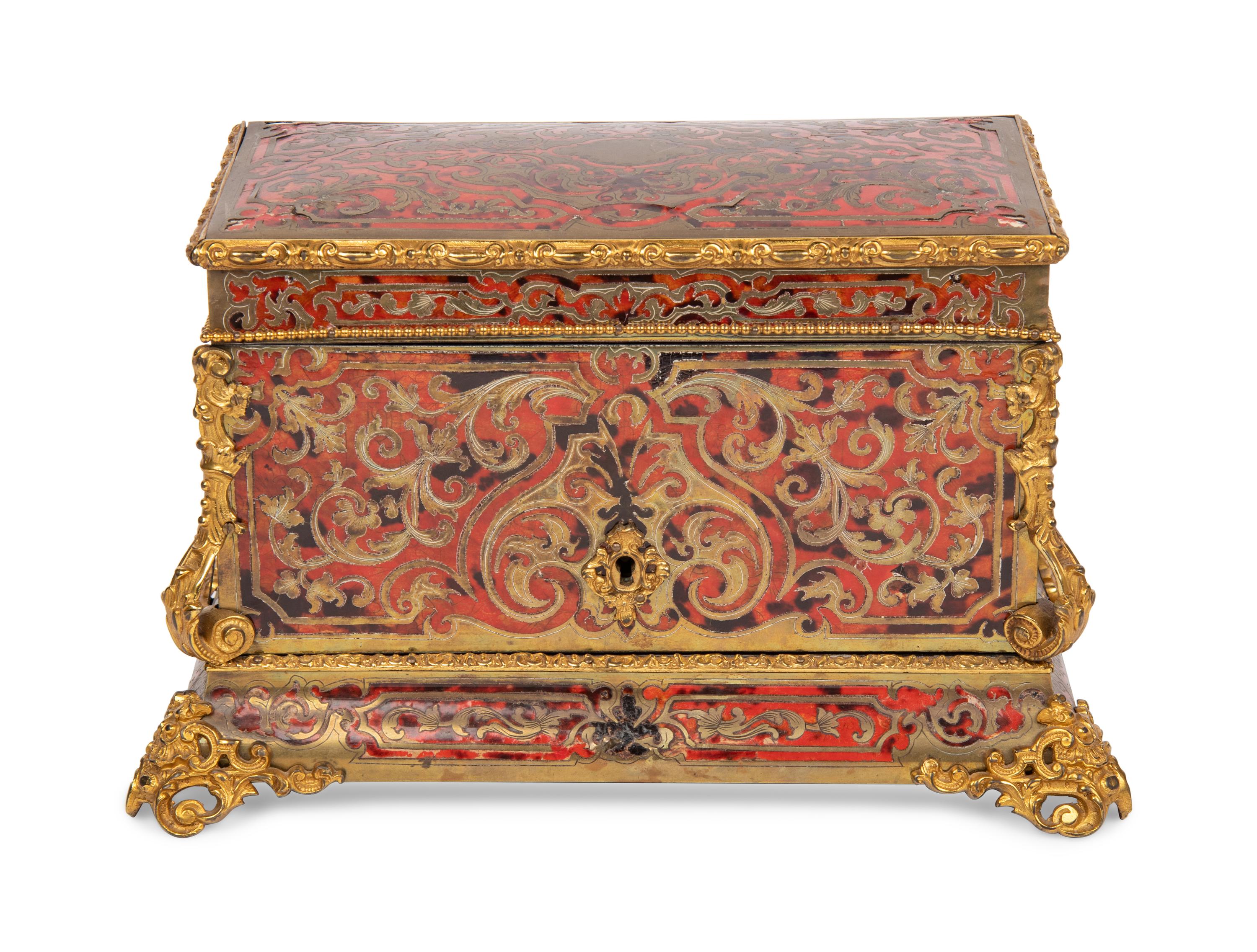 A Napoleon III Gilt Bronze Mounted Boulle Marquetry Jewelry Casket