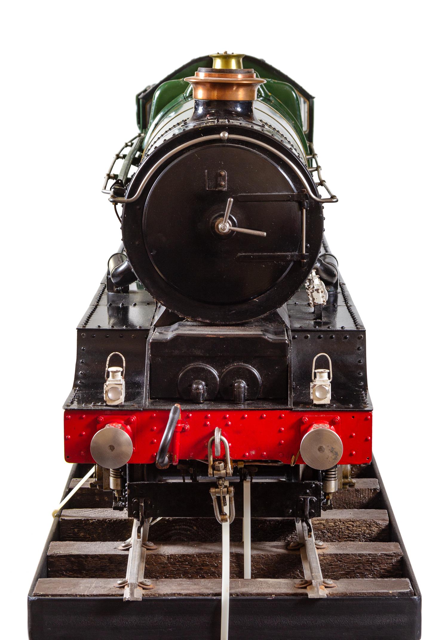 A Rare and Impressive Live Steam 7 1/4-Inch Gauge Painted Metal Great Western Railway-Class 6000: King George V Locomotive and Ride-On Tender