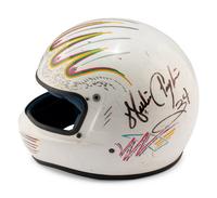 An Exceptionally Rare Walter Payton Race Used Signed Custom Auto Racing Helmet