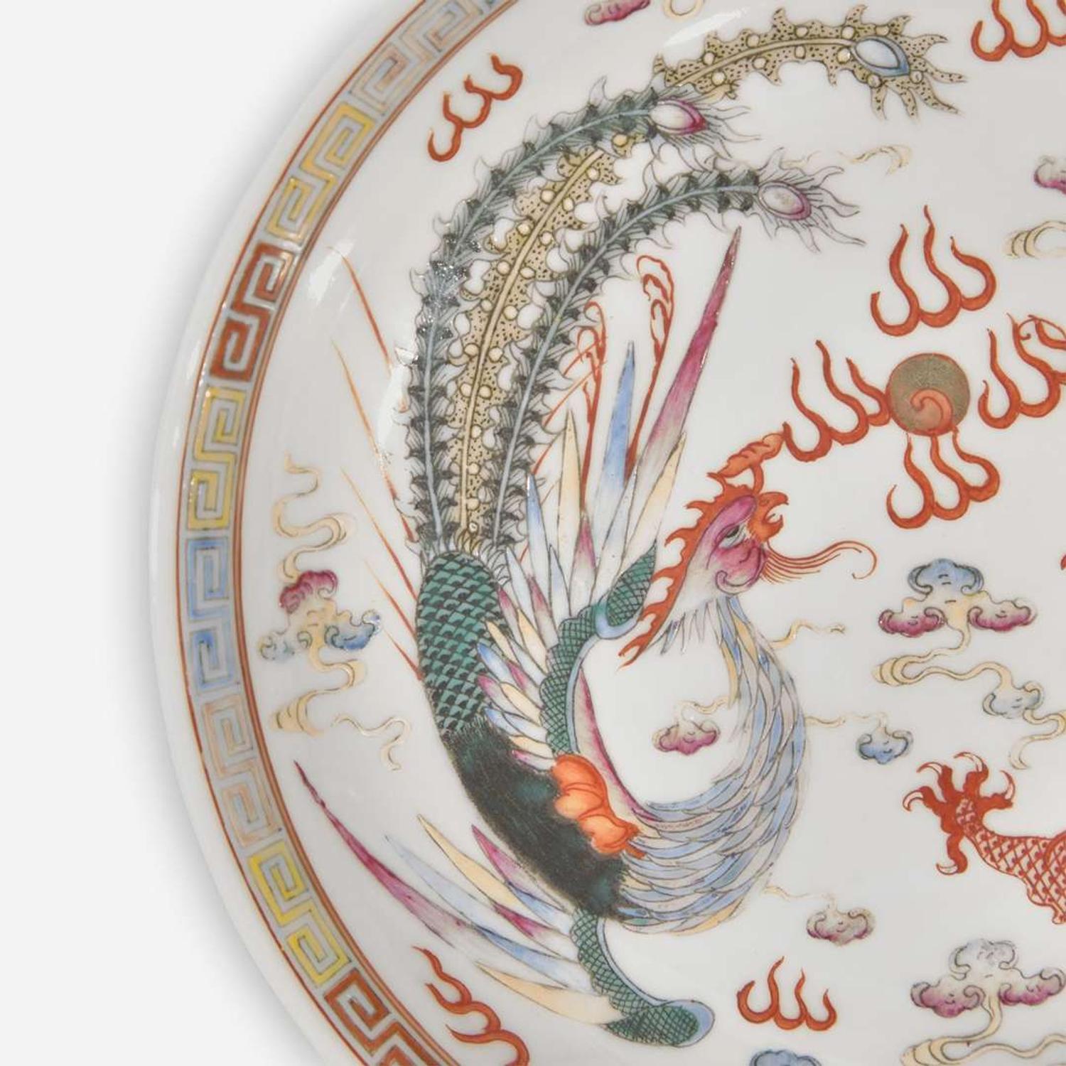 A pair of Chinese famille rose “Dragon and Phoenix” dishes 粉彩龙凤盘一对 Guangxu marks and of the period ??? ???