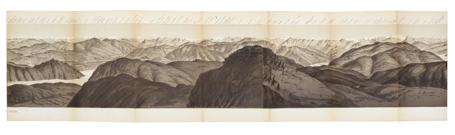 BOSSOLI, E.F. Panorama du Monte Generoso. N.p.: Bollettino delo club Alpino Italiano, n.d. [ca.1870].