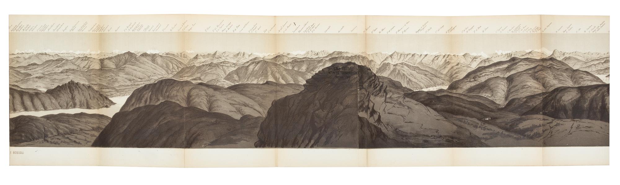 BOSSOLI, E.F. Panorama du Monte Generoso. N.p.: Bollettino delo club Alpino Italiano, n.d. [ca.1870].