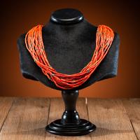 Pueblo Multi-Strand Necklace with Coral, Turquoise, and Silver Beads