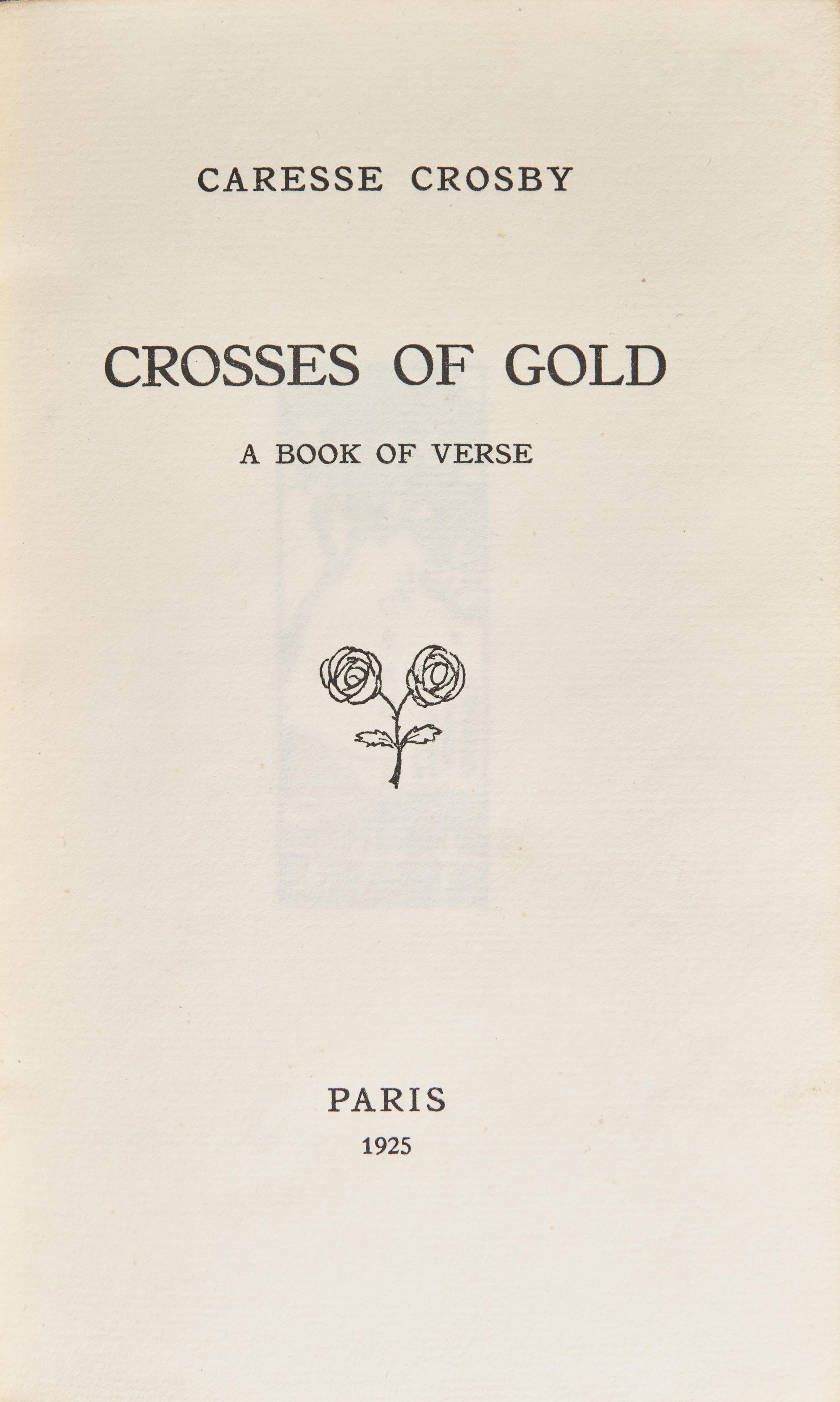 [Black Sun Press] Crosby, Caresse. Group of 3 Titles