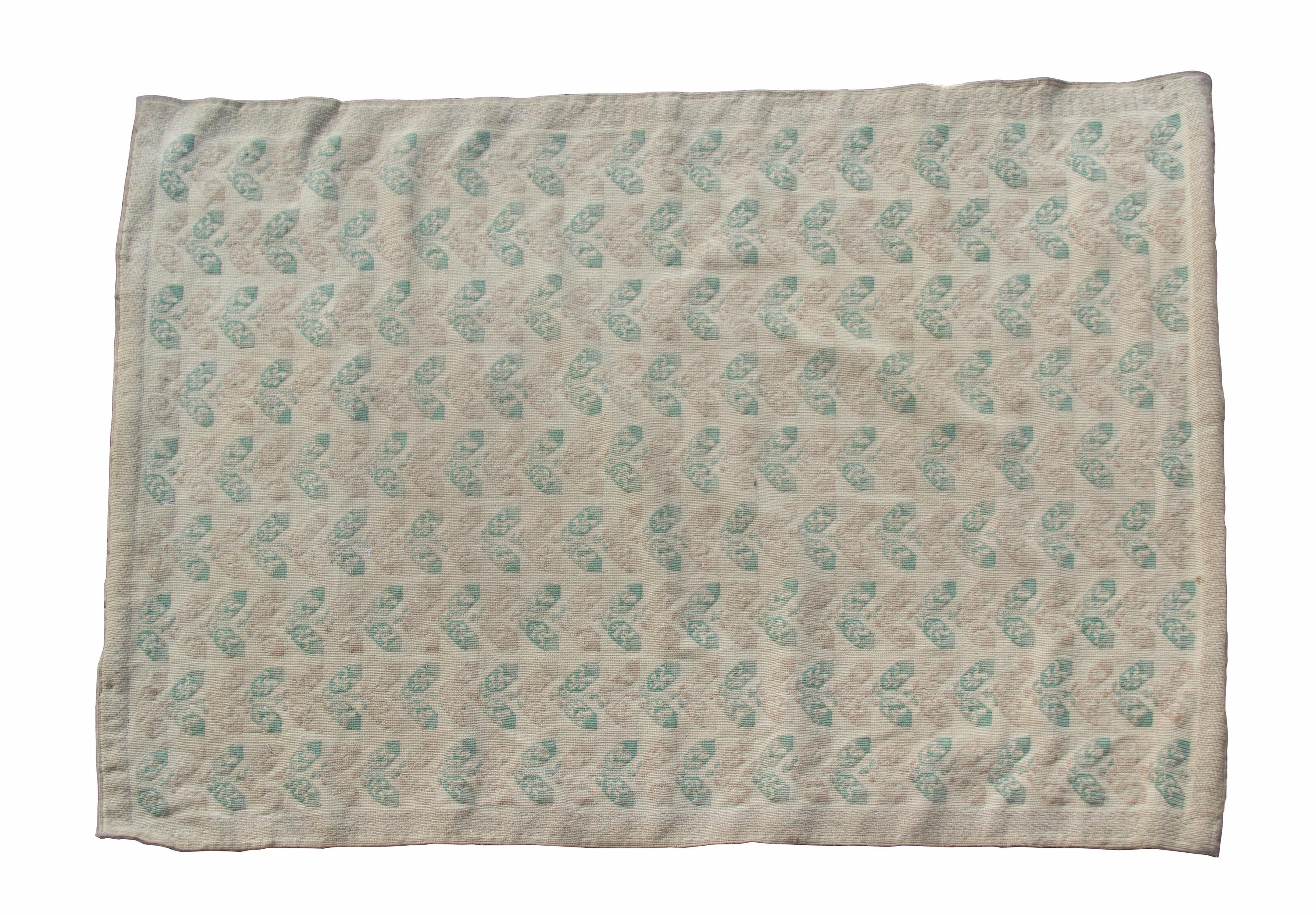 Two Tapestry Rugs Dimensions of larger 8 feet 5 inches x 5 feet 7 1/2 inches.