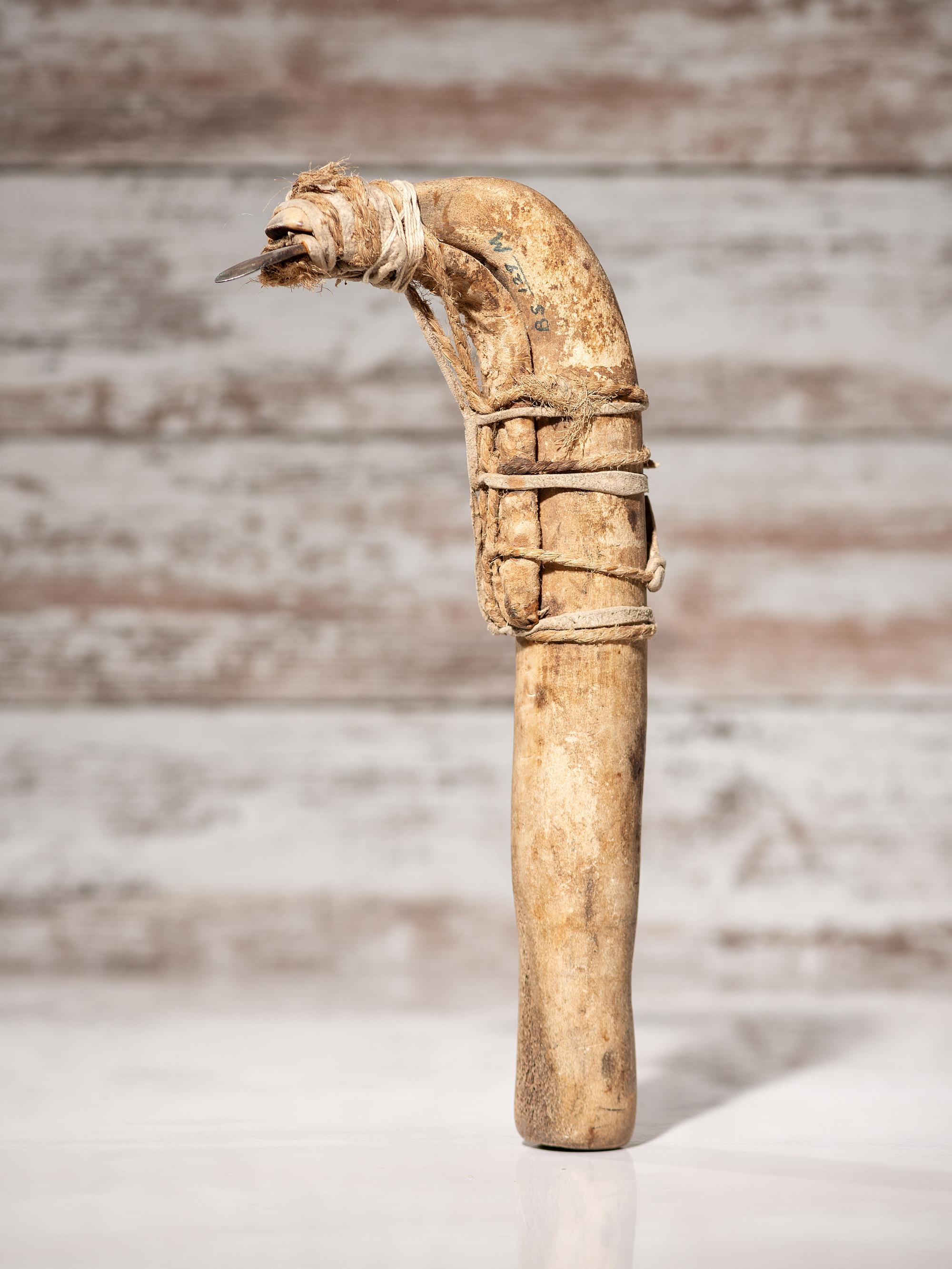 Plains Elk Horn Hide Flesher, with Tally Marks