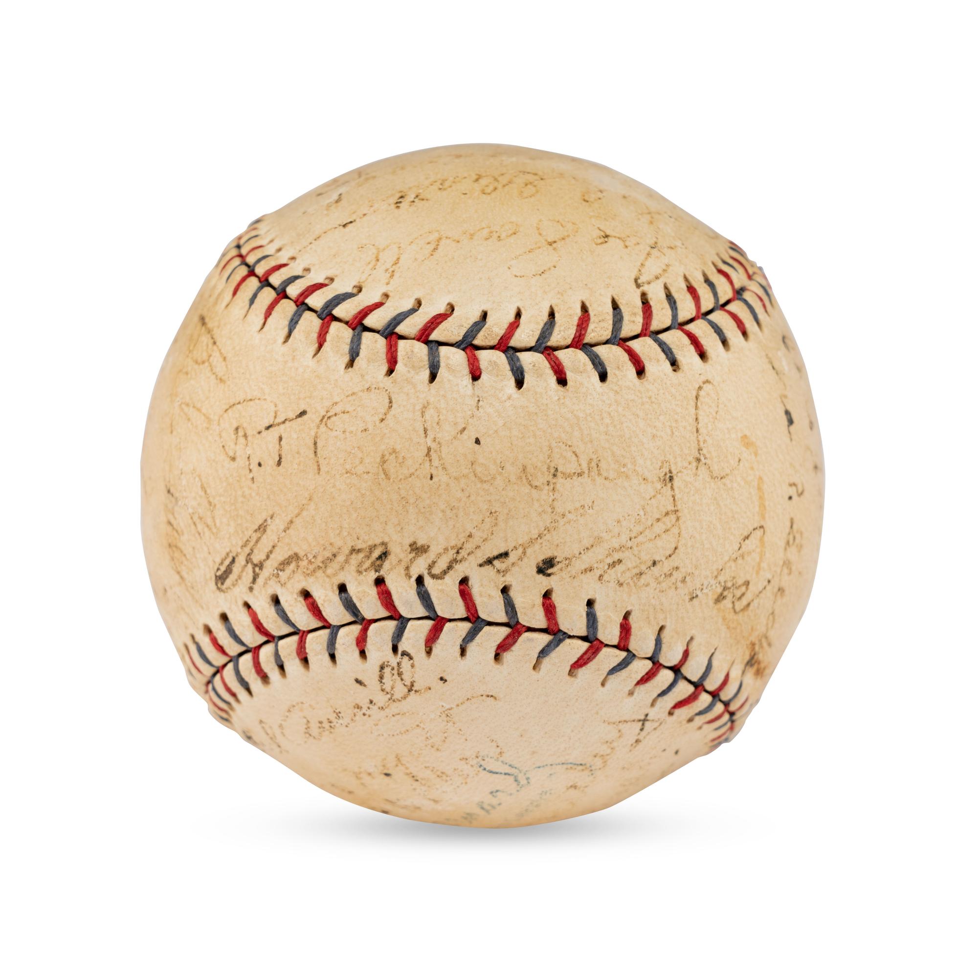 A 1930 Cleveland Indians Team Signed Autograph Baseball (PSA Auction Letter),
