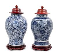 Two Chinese Blue and White Porcelain Baluster Jars