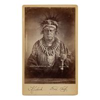 [Native American]. Boudoir card of Sac and Fox Chief Keokuk originally taken by Thomas Easterly.
