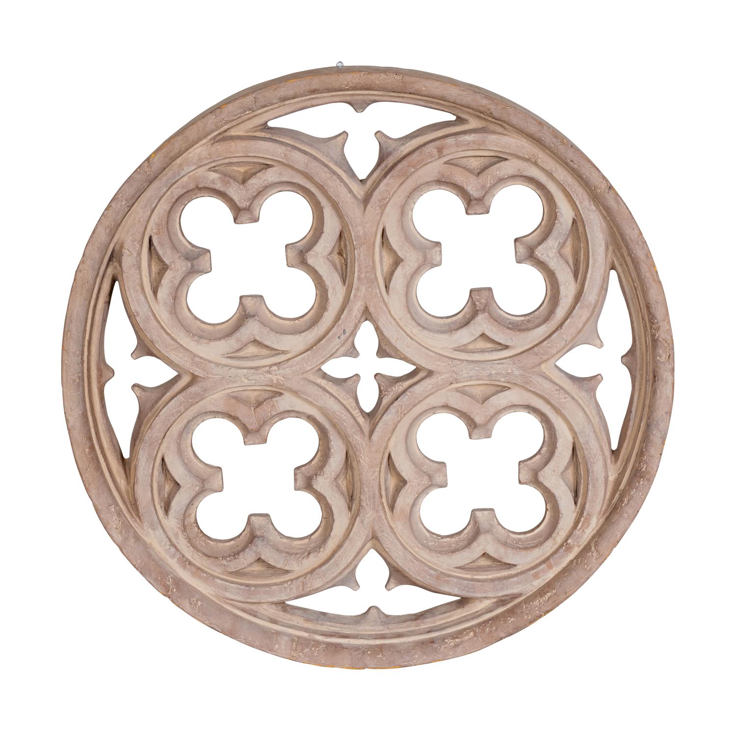 A Gothic Style Pierce-Carved Wood Roundel — 20TH CENTURY