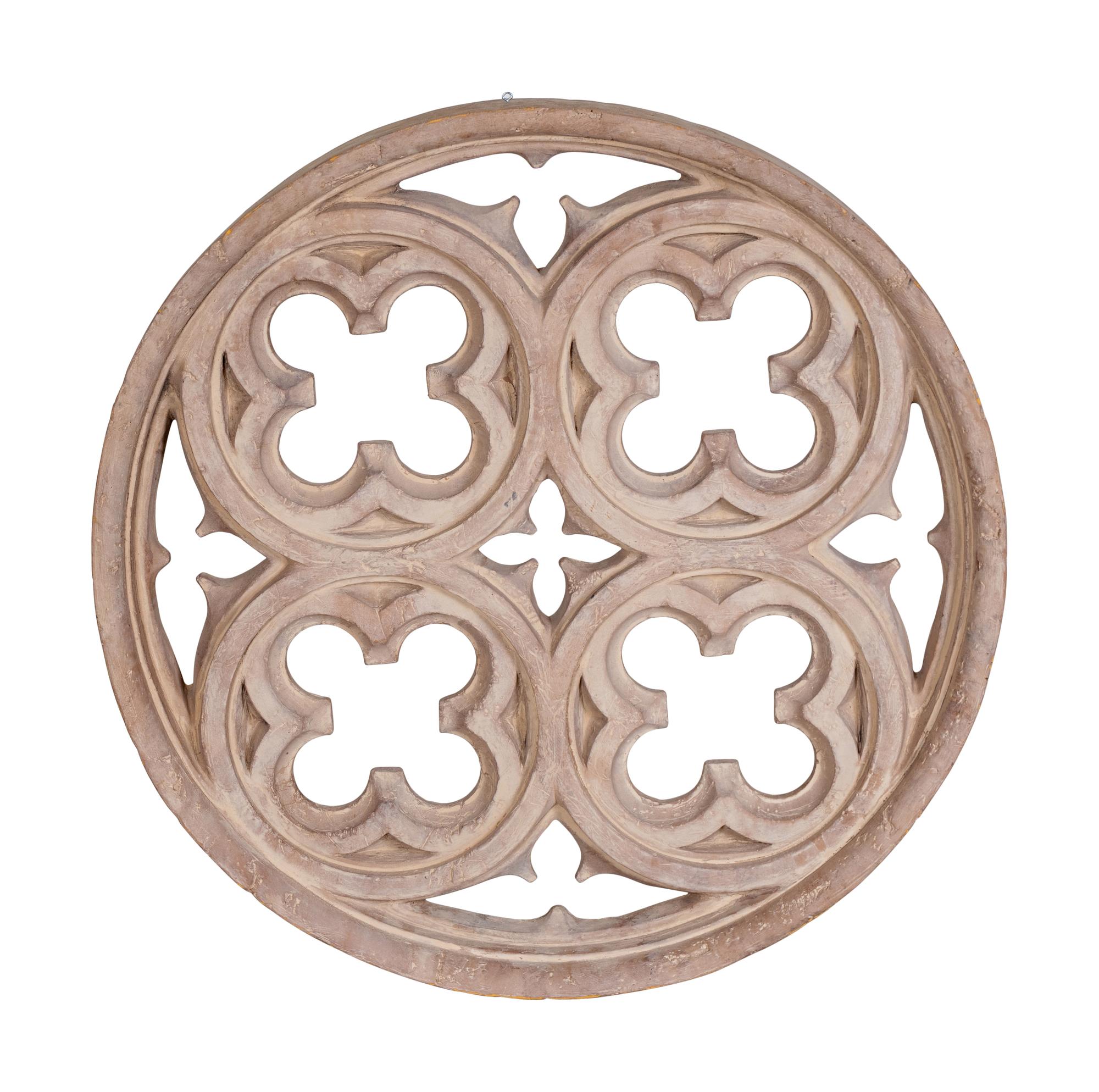 A Gothic Style Pierce-Carved Wood Roundel — 20TH CENTURY