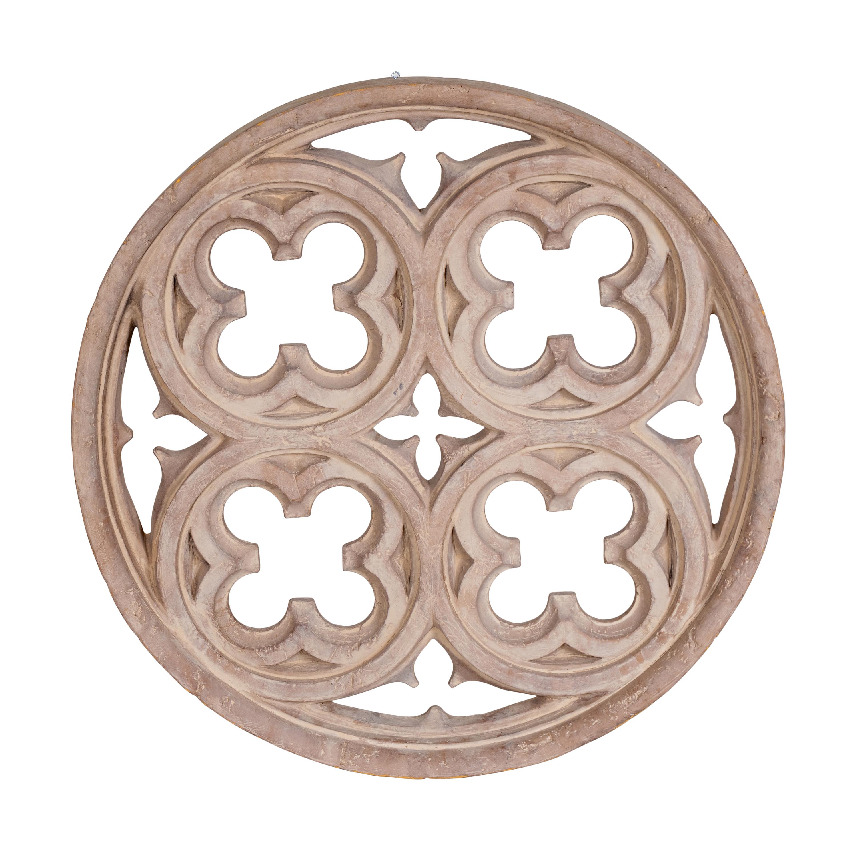A Gothic Style Pierce-Carved Wood Roundel — 20TH CENTURY
