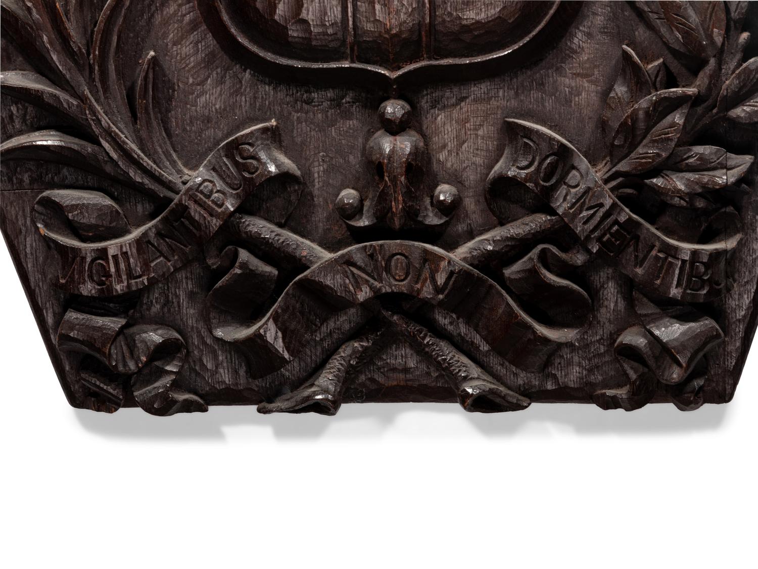 A Carved Oak Coat of Arms