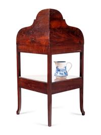 A George III Mahogany Corner Wash Stand with Basin and Pitcher